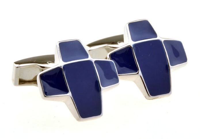 Cross Cufflinks  Blue Elegant Cufflinks Paint Cufflinks Religious and Zen Wholesale & Customized  CL653333