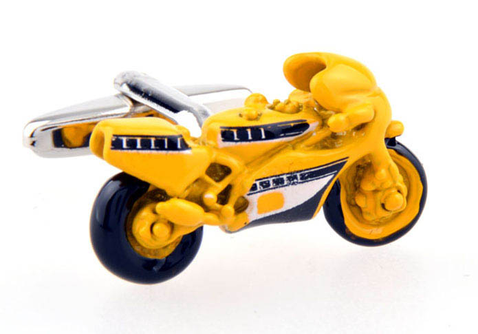 Motorcycle Racing  Cufflinks  Yellow Lively Cufflinks Paint Cufflinks Transportation Wholesale & Customized  CL654047