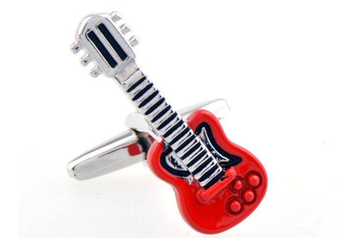 Electric Guitar  Cufflinks  Red Festive Cufflinks Paint Cufflinks Music Wholesale & Customized  CL654073