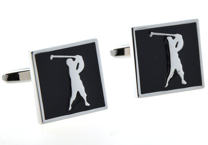 Golf Cufflinks  Black Classic Cufflinks Paint Cufflinks Sports Wholesale & Customized  CL654416