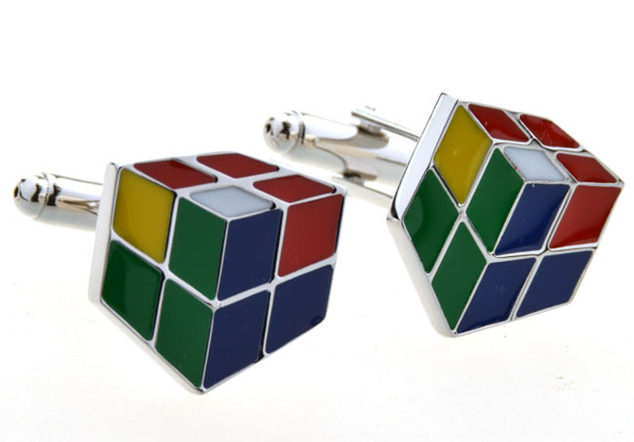Rubik's Cube Cufflinks  Multi Color Fashion Cufflinks Paint Cufflinks Tools Wholesale & Customized  CL654463