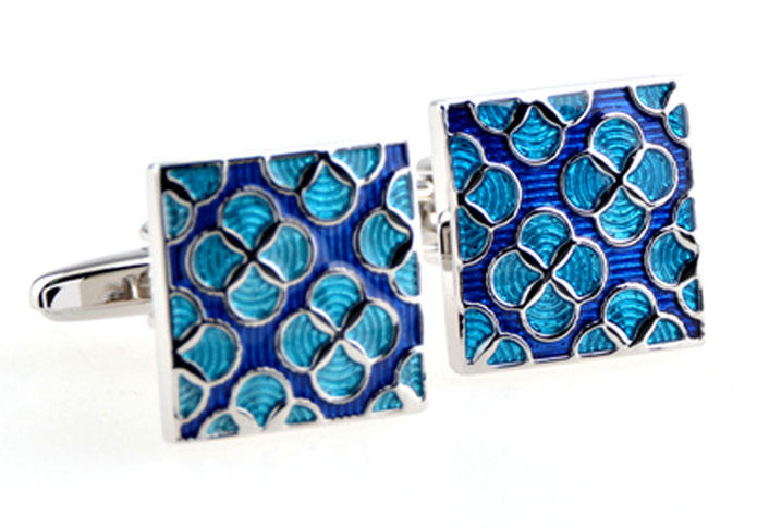 Flower Cufflinks  Blue Elegant Cufflinks Paint Cufflinks Funny Wholesale & Customized  CL654705