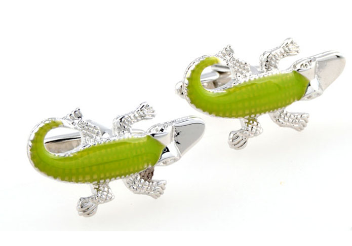 The crocodile Cufflinks  Green Intimate Cufflinks Paint Cufflinks Animal Wholesale & Customized  CL654707
