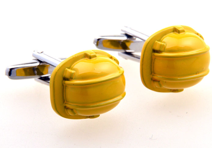 Helmet Cufflinks Yellow Lively Cufflinks Paint Cufflinks Tools Wholesale & Customized CL654919