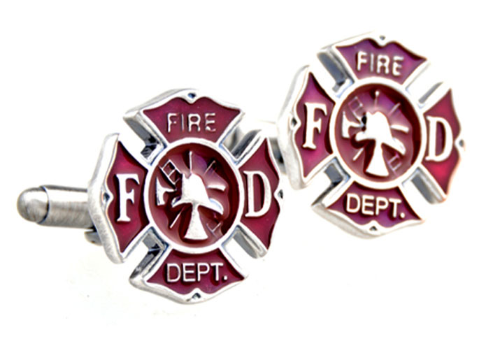 FIRE DEPT. Cufflinks Red Festive Cufflinks Paint Cufflinks Flags Wholesale & Customized CL654933