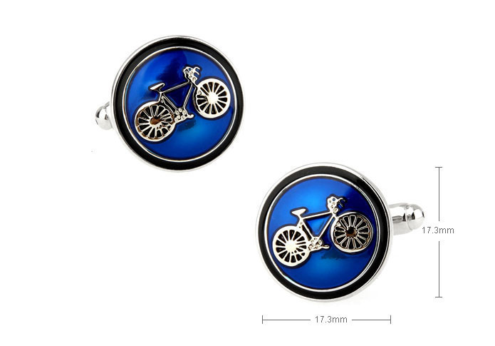 Bicycle Cufflinks  Blue Elegant Cufflinks Paint Cufflinks Transportation Wholesale & Customized  CL655720