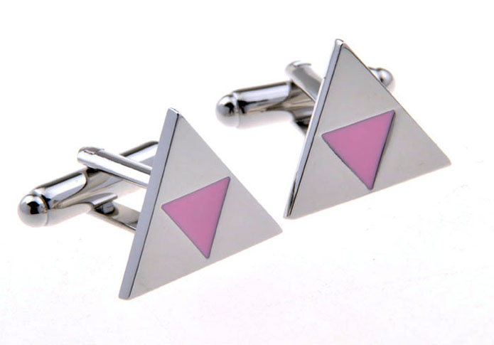 Triangle Cufflinks  Pink Charm Cufflinks Paint Cufflinks Flags Wholesale & Customized  CL655956