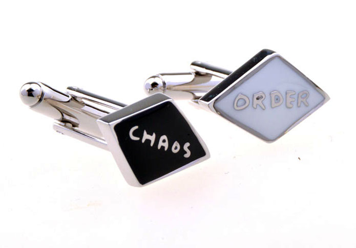 Chaos Order Cufflinks  Black White Cufflinks Paint Cufflinks Flags Wholesale & Customized  CL656009
