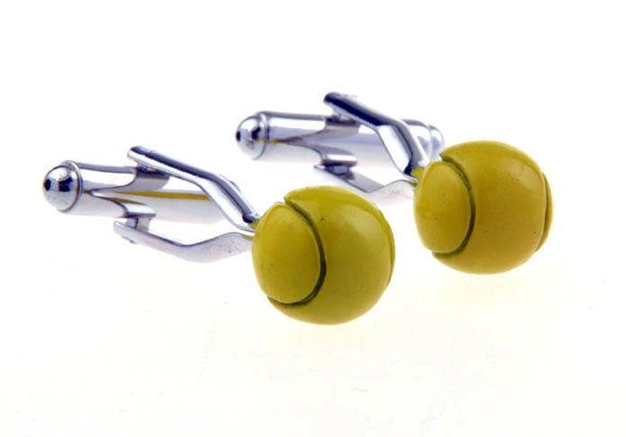 Golf ball Cufflinks  Yellow Lively Cufflinks Paint Cufflinks Sports Wholesale & Customized  CL656139