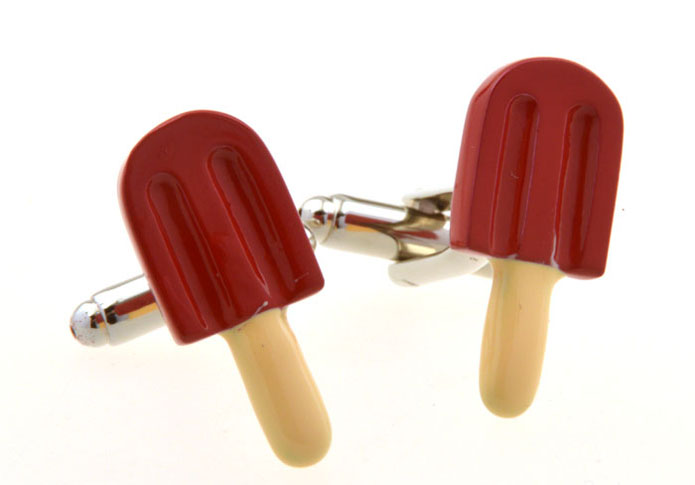 Ice Cream Cufflinks  Red Festive Cufflinks Paint Cufflinks Food and Drink Wholesale & Customized  CL656176