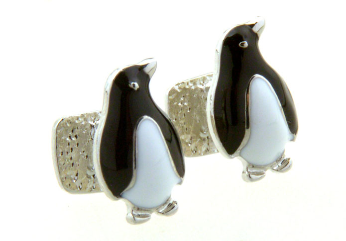 Penguin Cufflinks  Black White Cufflinks Paint Cufflinks Animal Wholesale & Customized  CL656311