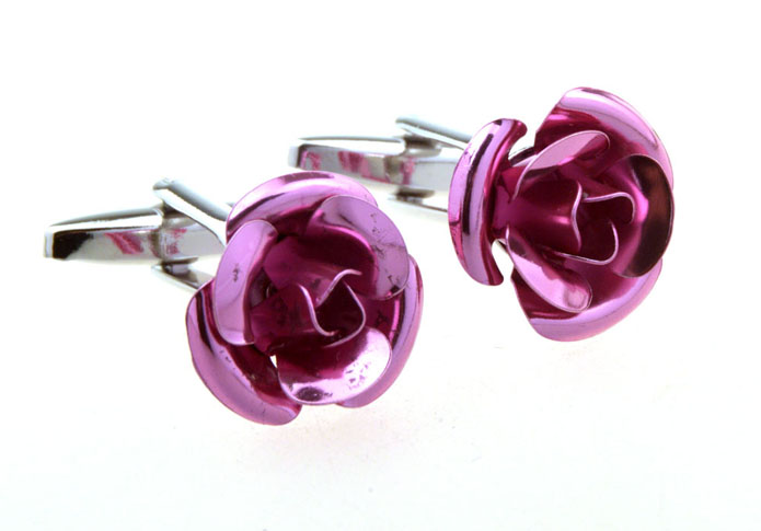 Rose Cufflinks  Purple Romantic Cufflinks Paint Cufflinks Wedding Wholesale & Customized  CL656482