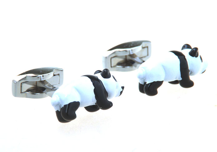 Panda Cufflinks  Black White Cufflinks Paint Cufflinks Animal Wholesale & Customized  CL656975