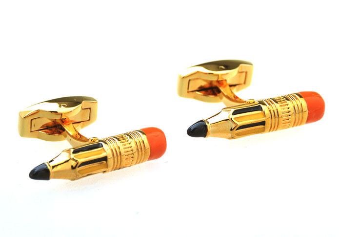 Pencil Cufflinks  Gold Luxury Cufflinks Paint Cufflinks Tools Wholesale & Customized  CL656979