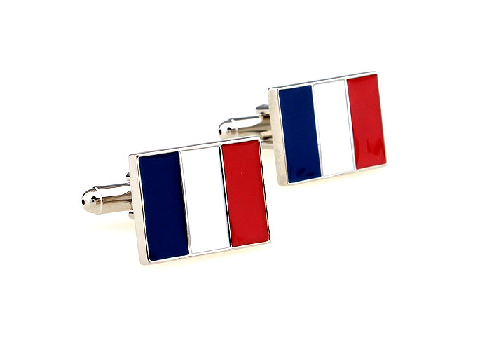 French flag Cufflinks  Multi Color Fashion Cufflinks Paint Cufflinks Flag Wholesale & Customized  CL662403