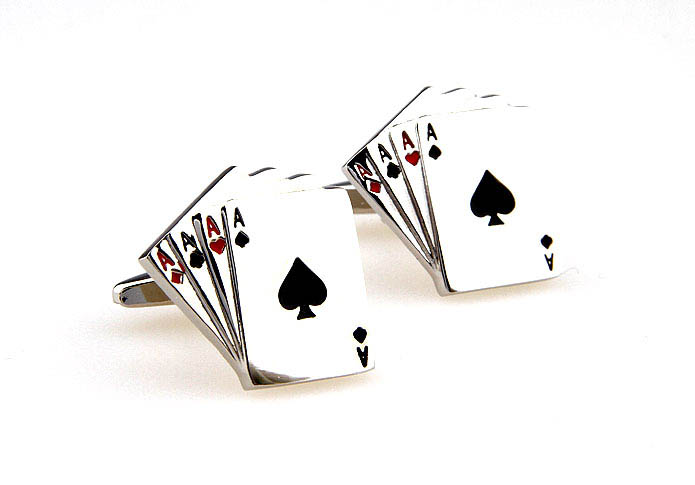 Four cards A Cufflinks  Multi Color Fashion Cufflinks Paint Cufflinks Gambling Wholesale & Customized  CL662673