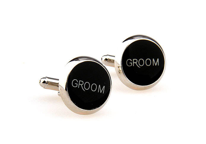 Groom Cufflinks  Black White Cufflinks Printed Cufflinks Wedding Wholesale & Customized  CL662786