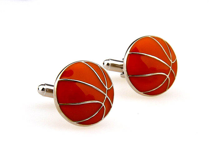 Basketball Cufflinks  Orange Cheerful Cufflinks Paint Cufflinks Sports Wholesale & Customized  CL662882