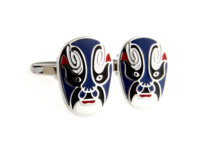Peking Opera Mask Cufflinks  Multi Color Fashion Cufflinks Paint Cufflinks Music Wholesale & Customized  CL662979