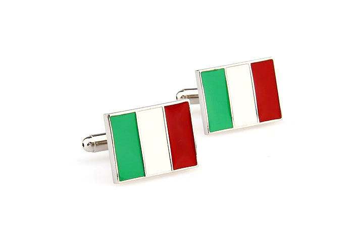 Italian flag Cufflinks  Multi Color Fashion Cufflinks Paint Cufflinks Flag Wholesale & Customized  CL663078