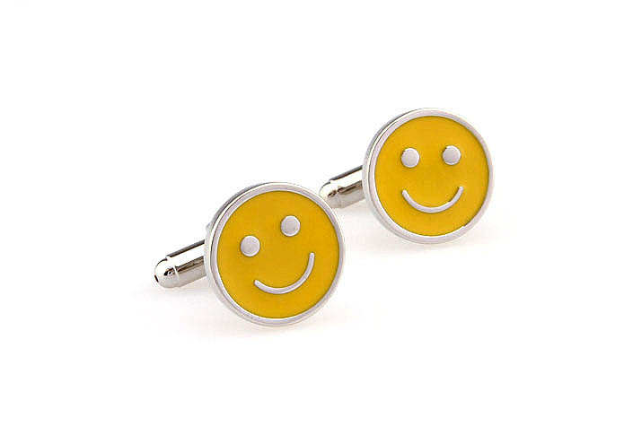 Smiley Cufflinks  Yellow Lively Cufflinks Paint Cufflinks Recreation Wholesale & Customized  CL663165