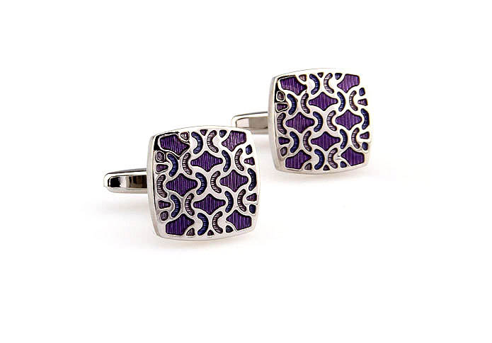 Pattern Cufflinks  Purple Romantic Cufflinks Paint Cufflinks Funny Wholesale & Customized  CL663376