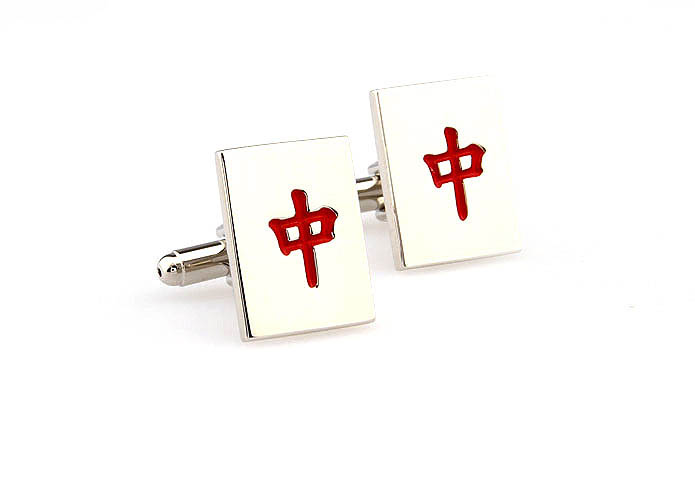 Chinese characters Cufflinks  Red Festive Cufflinks Paint Cufflinks Symbol Wholesale & Customized  CL663386