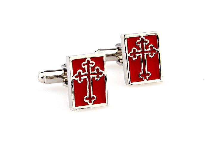 Cross Cufflinks  Red Festive Cufflinks Paint Cufflinks Religious and Zen Wholesale & Customized  CL663471