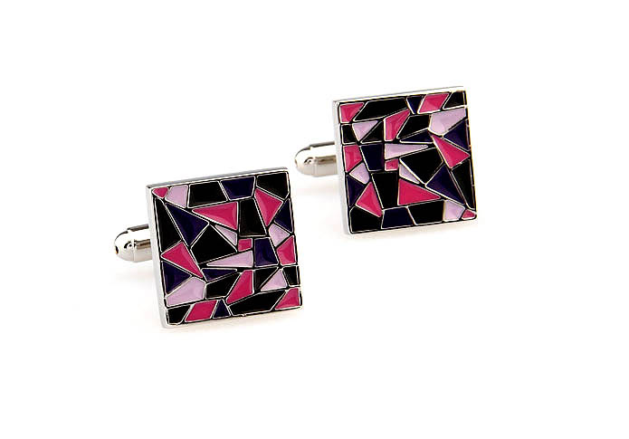 Triangle Puzzle Cufflinks  Multi Color Fashion Cufflinks Paint Cufflinks Funny Wholesale & Customized  CL663628
