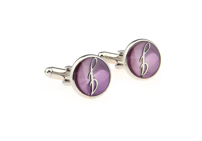 26 Letters I Cufflinks  Purple Romantic Cufflinks Paint Cufflinks Symbol Wholesale & Customized  CL663795