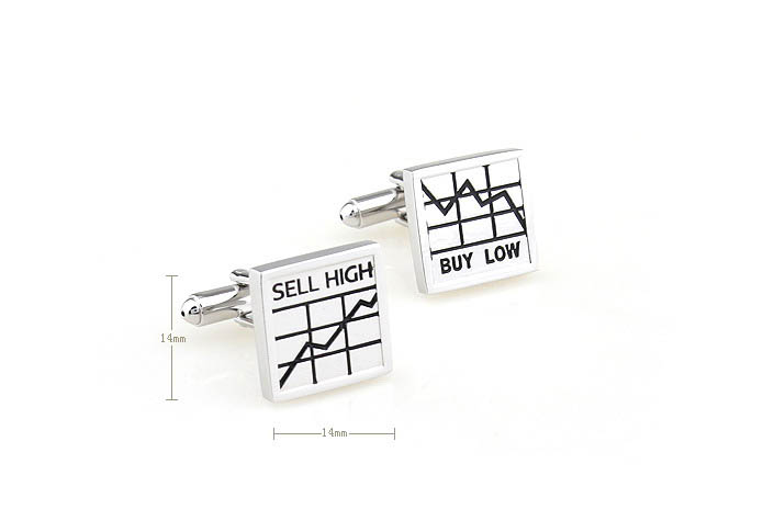 SELL HIGH BUY LOW Cufflinks  Black Classic Cufflinks Paint Cufflinks Financial Wholesale & Customized  CL671103