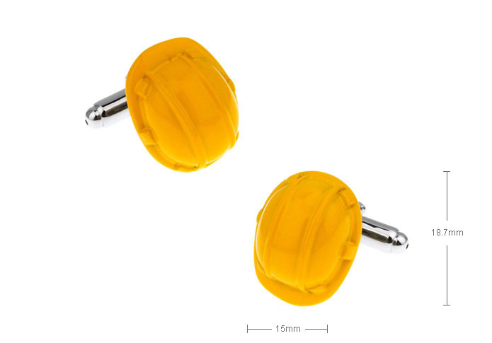 Safety helmet Cufflinks  Yellow Lively Cufflinks Paint Cufflinks Tools Wholesale & Customized  CL671777