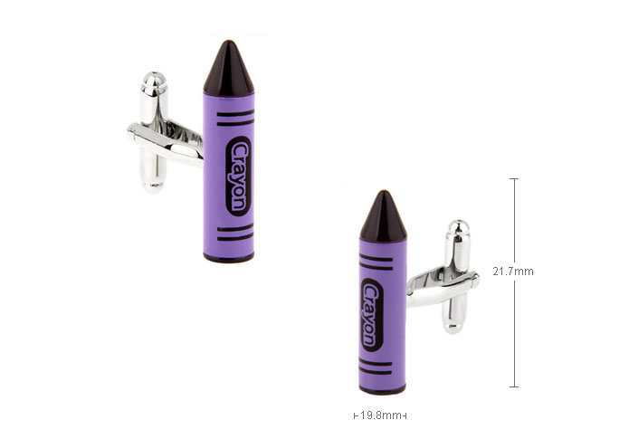 Crayon Cufflinks  Purple Romantic Cufflinks Paint Cufflinks Tools Wholesale & Customized  CL671786