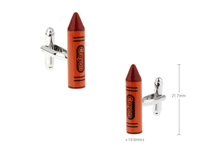 Crayon Cufflinks  Orange Cheerful Cufflinks Paint Cufflinks Tools Wholesale & Customized  CL671791