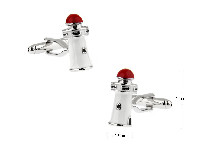 The lighthouse lookout Cufflinks  Red Festive Cufflinks Paint Cufflinks Architecture Wholesale & Customized  CL671792