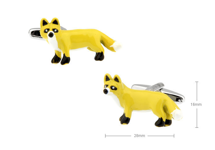Fox Cufflinks  Yellow Lively Cufflinks Paint Cufflinks Animal Wholesale & Customized  CL720755