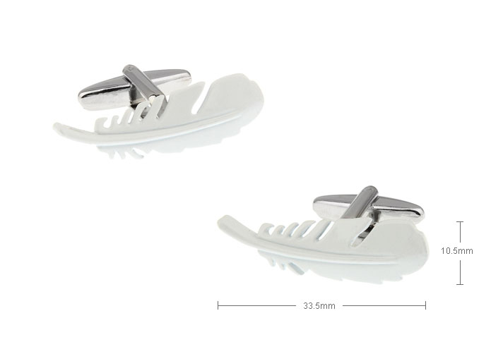 Feather Cufflinks  White Purity Cufflinks Paint Cufflinks Funny Wholesale & Customized  CL720770