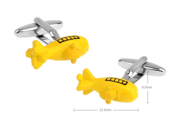 Airship Cufflinks  Yellow Lively Cufflinks Paint Cufflinks Military Wholesale & Customized  CL720783