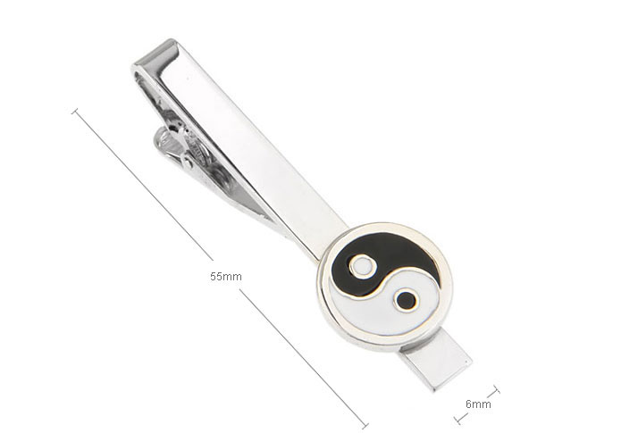 Tai Chi Tie Clips  Black White Tie Clips Paint Tie Clips Religious and Zen Wholesale & Customized  CL870777