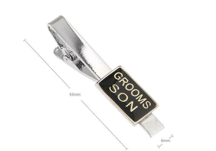 GROOMS SON Tie Clips  Black Classic Tie Clips Paint Tie Clips Wedding Wholesale & Customized  CL870781
