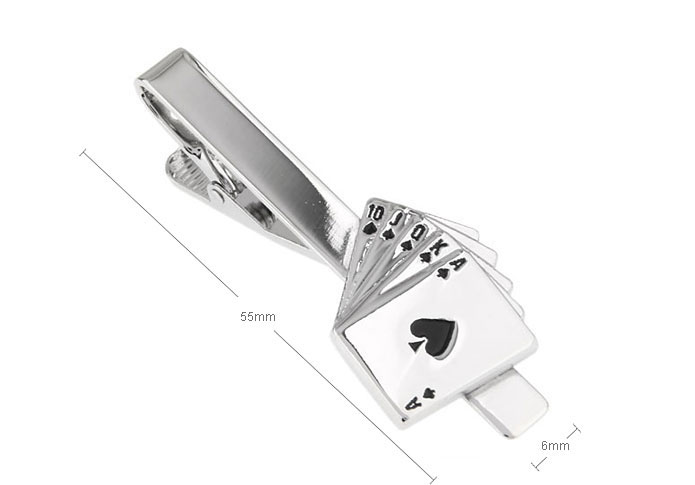 Poker Tie Clips  Black Classic Tie Clips Paint Tie Clips Gambling Wholesale & Customized  CL870806
