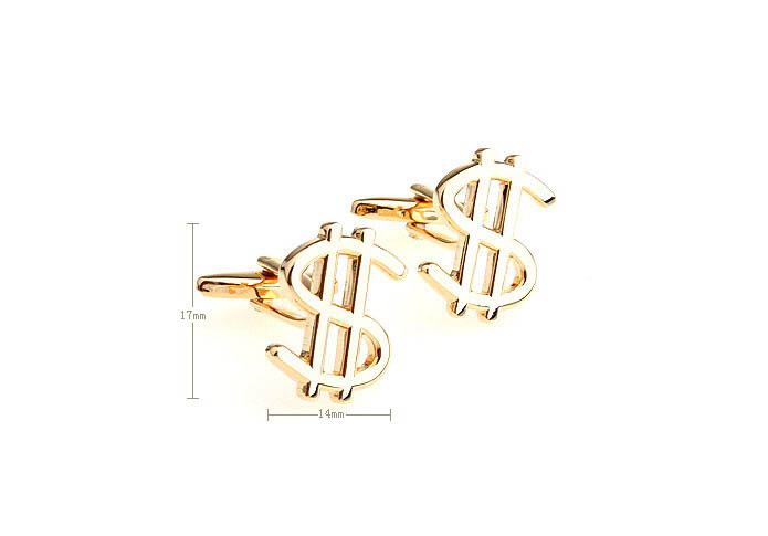 Dollar sign Cufflinks  Gold Luxury Cufflinks Metal Cufflinks Symbol Wholesale & Customized  CL610768