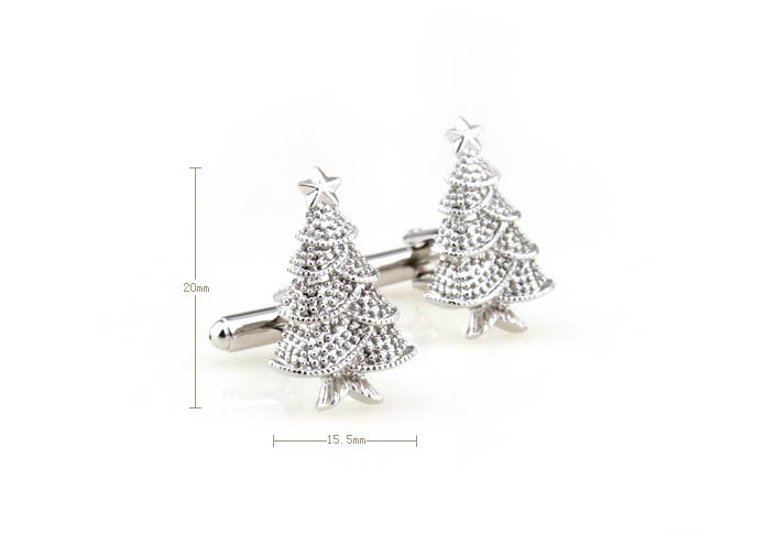 Christmas tree Cufflinks  Silver Texture Cufflinks Metal Cufflinks Tools Wholesale & Customized  CL610775