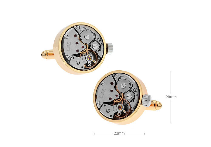 Steampunk with the smallest vintage watch movements Cufflinks  Gold Luxury Cufflinks Metal Cufflinks Tools Wholesale & Customized  CL610841