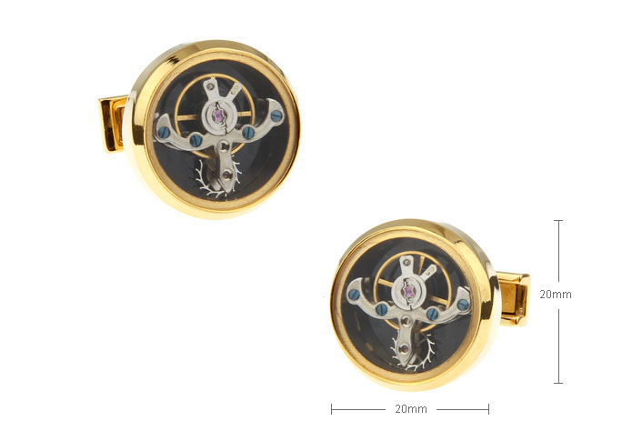Steampunk with the smallest vintage watch movements Cufflinks  Gold Luxury Cufflinks Metal Cufflinks Functional Wholesale & Customized  CL610849