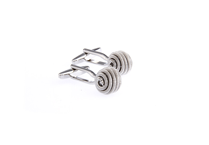Spring knot Cufflinks  Silver Texture Cufflinks Metal Cufflinks Knot Wholesale & Customized  CL630789