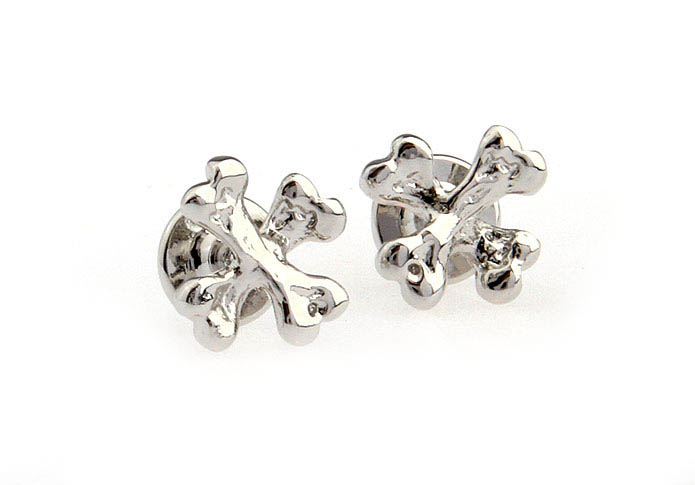 X bones Cufflinks  Silver Texture Cufflinks Metal Cufflinks Skull Wholesale & Customized  CL652539
