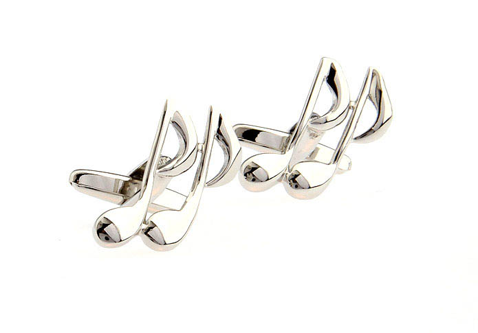 Musical notes Cufflinks  Silver Texture Cufflinks Metal Cufflinks Music Wholesale & Customized  CL652552
