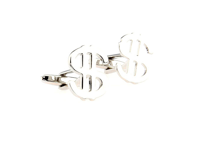USD DOLLAR Cufflinks  Silver Texture Cufflinks Metal Cufflinks Symbol Wholesale & Customized  CL652654