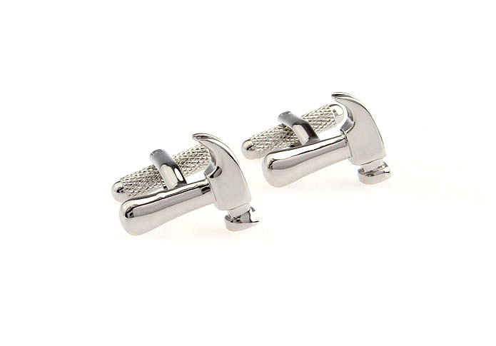 Hammer Cufflinks  Silver Texture Cufflinks Metal Cufflinks Tools Wholesale & Customized  CL652660